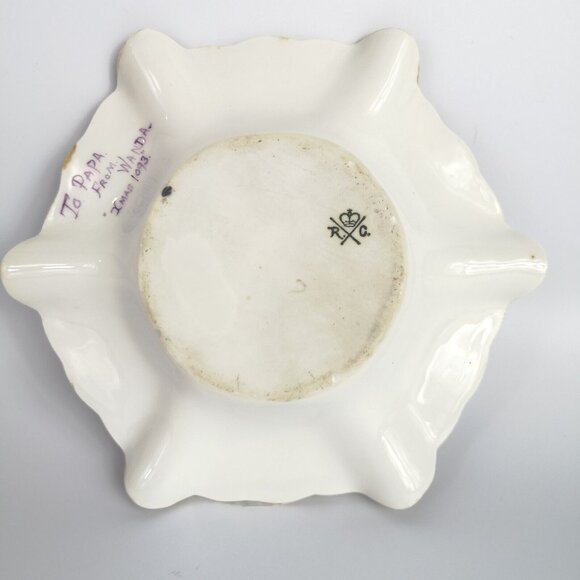 Antique Rosenthal Ashtray for 6 Hand Painted Gold Gilding Purple Flowers - Picture 4 of 8